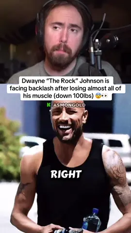 Dwayne The Rock Johnson is facing backlash after losing almost all of his muscle (down 100 pounds) #asmongold #fyp #kickclips 