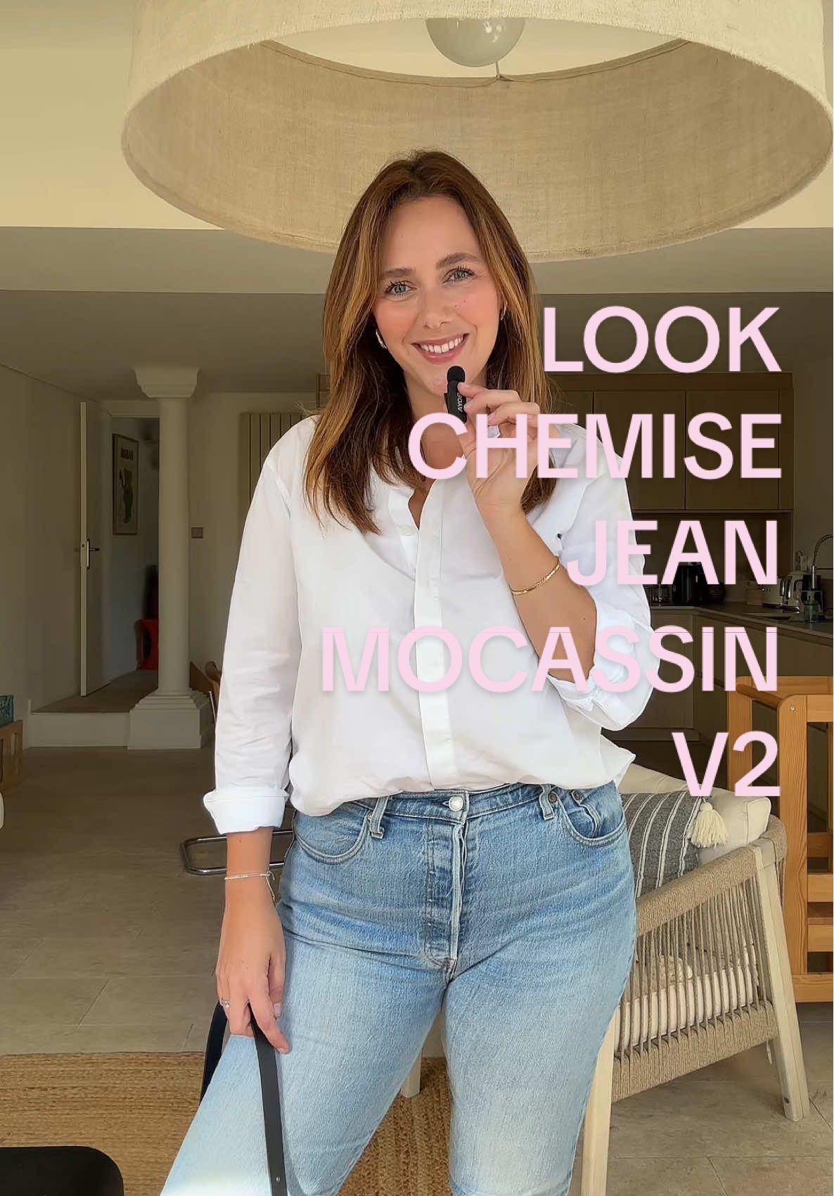 Réponse à @Stéph .  Je vous ai écouté !! Autre version du look Pinterest Jean/chemise/mocassins sur une taille 42/44 💖 #midsizequeens #midsizeoutfits #pinterestoutfit #midsizeoutfitinspo #midsizelooks 