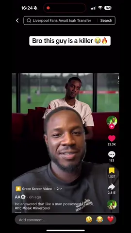 Nah I don’t like this isak has tooo much intent  #fyp #ajknowsball #footballtiktok #liverpoolfc #isak  @AA - LFC⚽️ @Liverpool FC 