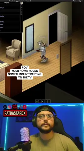 POV YOUR HOMIE FOUND SOMETHING INTERESTING ON THE TV! Follow me on Twitch!#ratbastardx #twitch #stream #projectzomboid #projectzomboidmultiplayer 