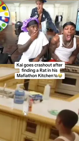 Kai goes crashout after finding a Rat in his Mafiathon Kitchen#kaicenat #mafiathon3 #clips 