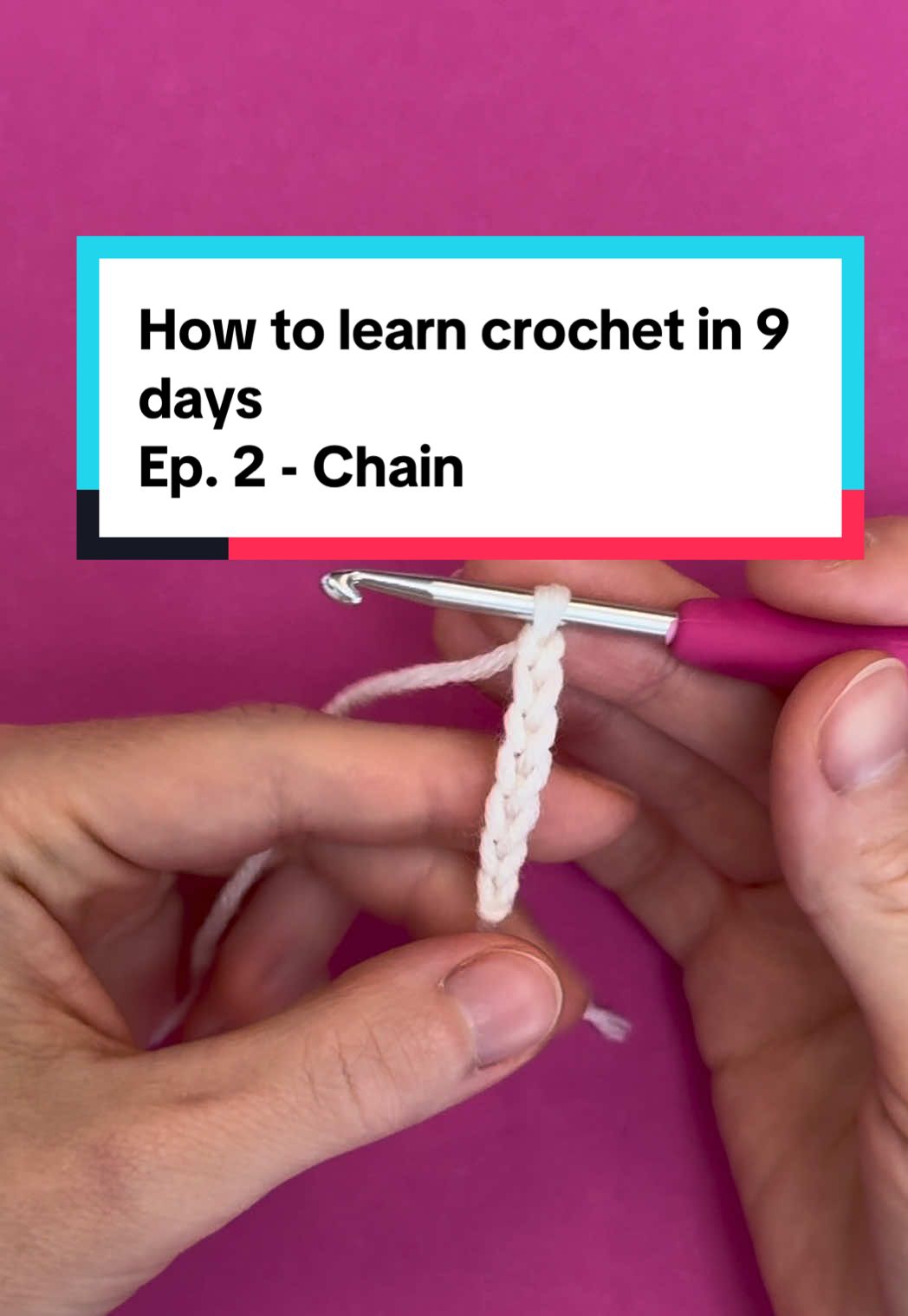 Day 2 of my Learn to Crochet in 9 Days series! 🧶 Today we’re learning the chain stitch — the foundation of almost every crochet project. Follow along to build your crochet skills step by step!  #LearnToCrochet #CrochetForBeginners #CrochetChain #DIYCrochet #FiberArts     
