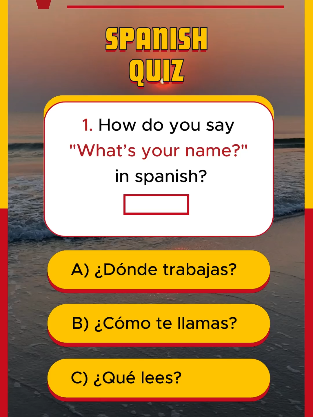 What's your score out of 10?  .  .  .  .  .  .  .  .  .  .  .  .  #spanish #learnspanish #spanishvocabulary #spanishquiz #spanishforbeginners