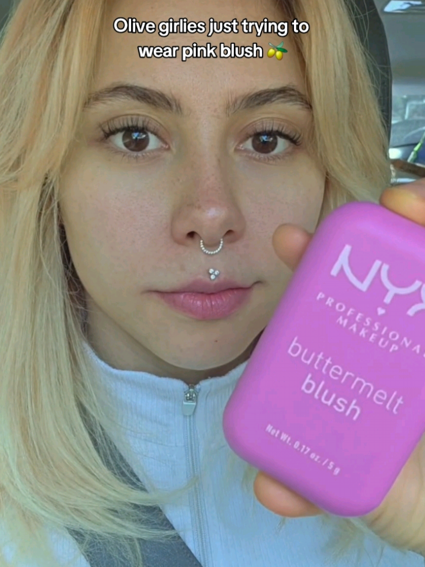 explanation: as an olive skin girl my skin's undertone is yellow/green rather than pink so cool pink colors make me look even more yellow/green and create a weird contrast. What is your favorite blush color and what skin type are you? #oliveskin #blush #oliveskintone #oliveskintonemakeup #fairolive 