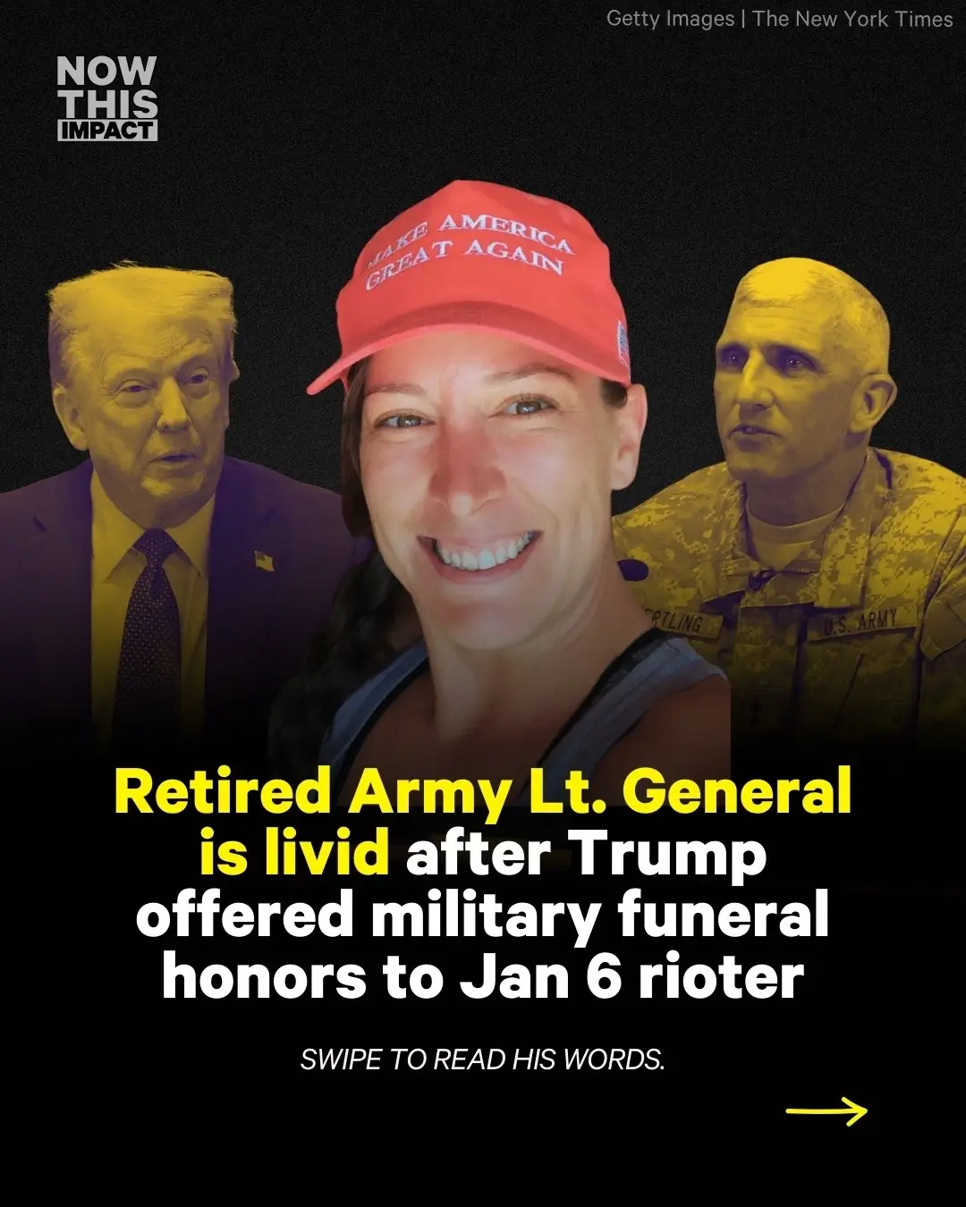 ‘She did not die defending the Constitution. She died trying to overturn it,’ said retired Army Lt. General Mark Hertling, after the Trump administration offered military funeral honors to January 6 rioter Ashli Babbitt. Babbitt was fatally shot by Capitol police while attempting to climb through a shattered window leading into the Speaker’s Lobby — a restricted area near the House chamber.