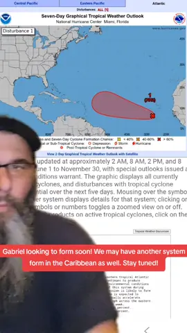 Gabriel looking to form soon! We may have another system form in the Caribbean as well. Stay tuned! #greenscreen #greenscreenvideo #fyp #hurricane #weather 