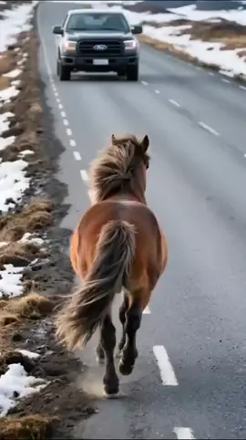 # حصان أم يأئسه تحاول # لتنقذ صغيرها.... 🐎