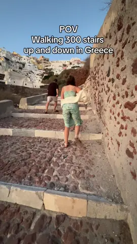 Worth the view though!  #santorini #santorinigreece #ammoudibay #funny #greecetiktok 