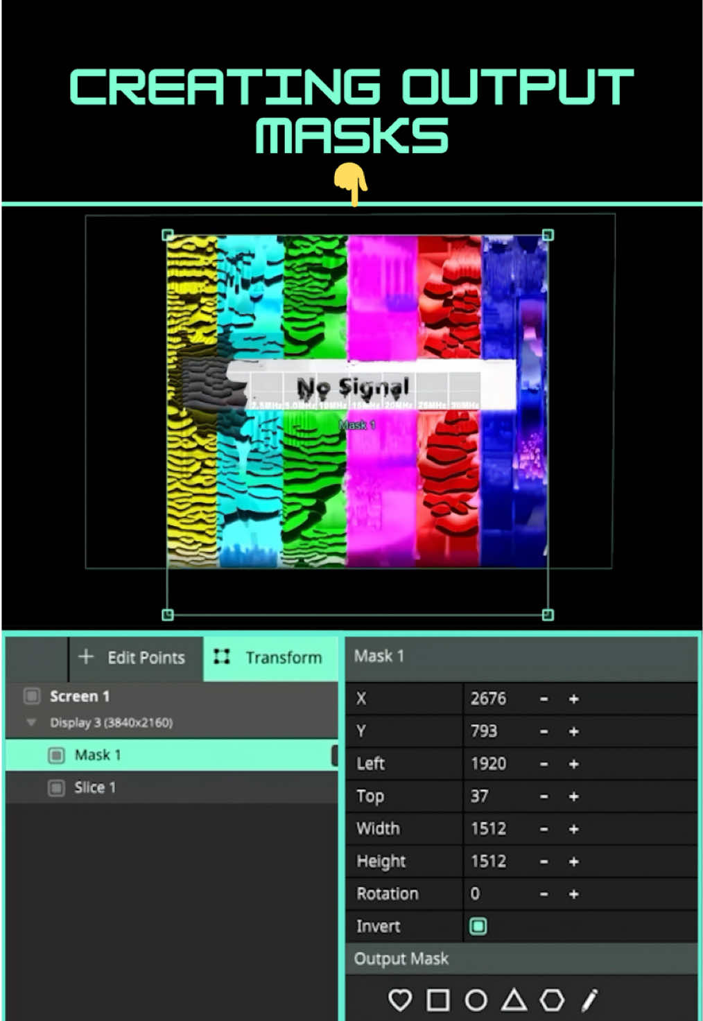 Level up your projection mapping skills in Resolume with Output Masks! Our Advanced Output course will guide you through a step-by-step process for learning one of the most important tools within Resolume 👾   Full tutorial in our VJ Academy.  🔗 in bio!! #VJ #Resolume #MIDI #VJAcademy #VFX