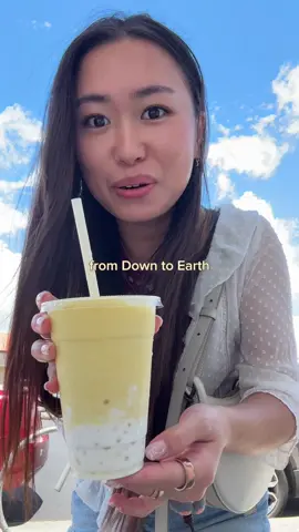 Months late but finally trying the mango sticky rice smoothie from @corina x @Down to Earth Hawaii 🥭🍚 it was so good and def gave Erewhon vibes with the ingredients and prices, but I lowk love that stuff 😗 my only suggestion would be to add real sticky rice instead of tapioca, but maybe that was hard to execute with a straw!