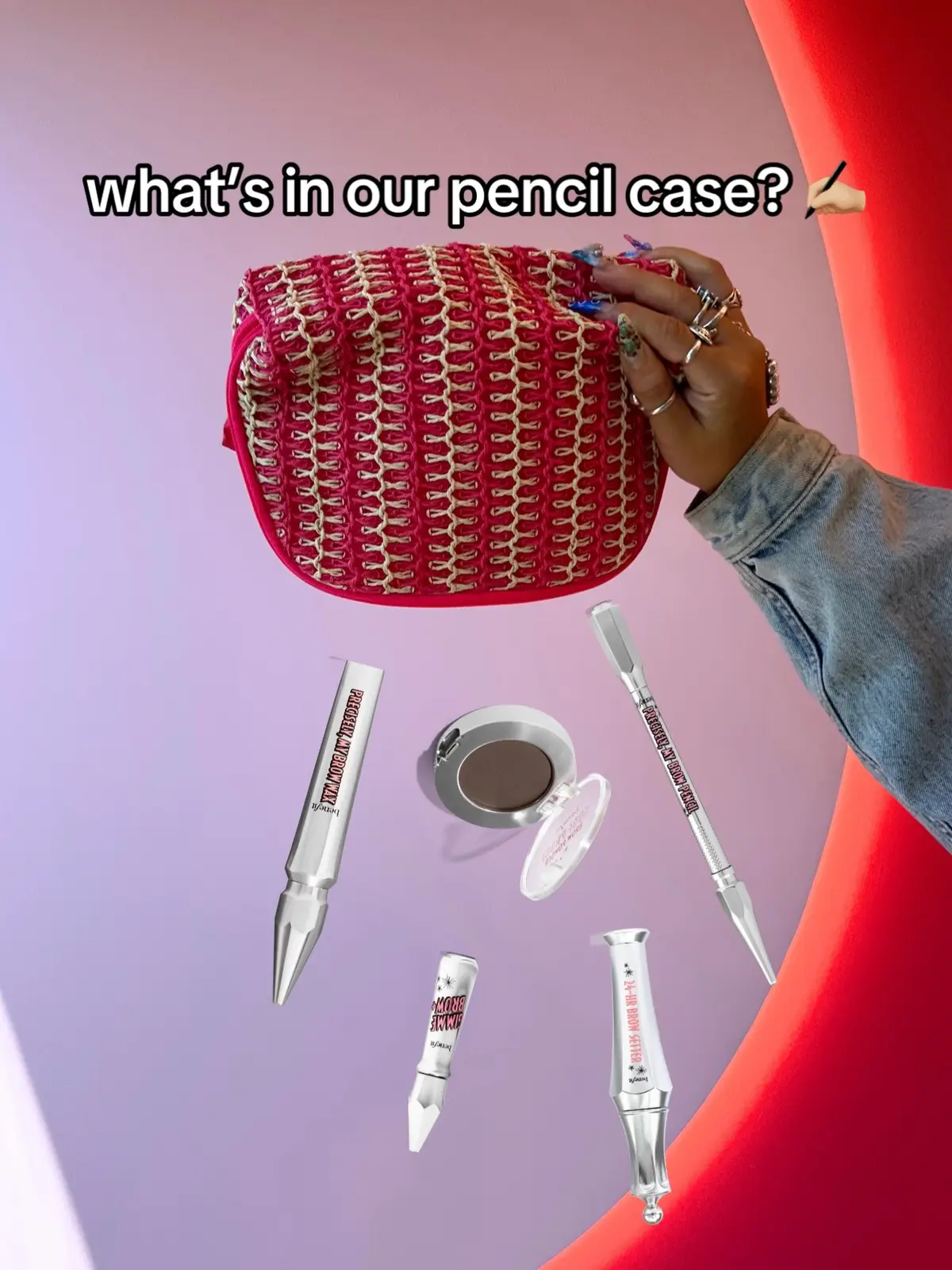 what’s in our pencil case? arches on point & all day stay ✏️ we are spilling the secret to straight A(rches) 📚 #benefitcosmetics #benefitbrows #browtok 