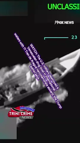 WATCH: The U.S. military destroyed a Venezuelan drug boat in international waters with 11 Tren de Aragua narcoterrorists aboard, the Trump admin says.*US OPENS FIRE ON VENEZUELAN BOAT IN THE CARIBBEAN* US President Donald Trump announced during a White House Press Conference this afternoon that the US’ military had ‘shot out a boat’ carrying drugs out of Venezuela. His statement was shortly after confirmed by US State Secretary Marco Rubio who posted to X that the US military had conducted a lethal strike in the southern Caribbean.  Rubio stated that the vessel had departed from Venezuela and was being operated by a designated narco-terrorist organization.