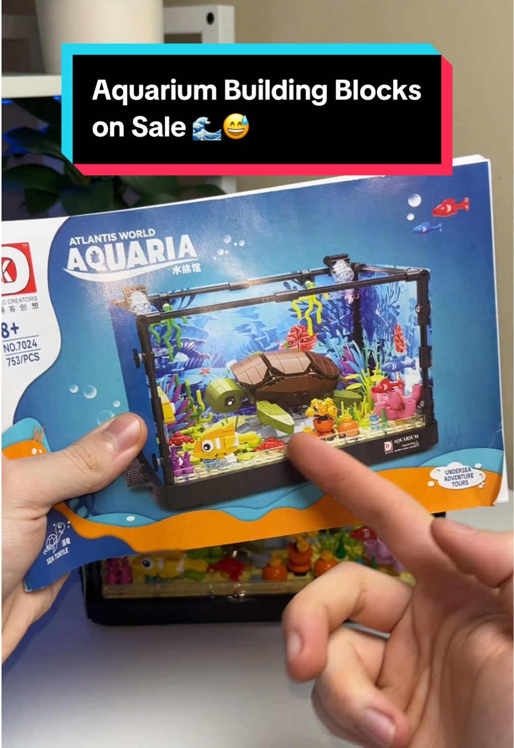 Build your dream mini aquarium 🐠🌊 753pcs of fish, coral, plants & even a sea turtle — all inside a light-up brick tank. Comes with LED lighting and realistic marine animals to bring the ocean to life. Perfect STEM gift for kids & adults who love building, underwater scenes, and ocean vibes. #buildingblocks #educational #miniaquarium #buildingsets #buildingblockstoys 