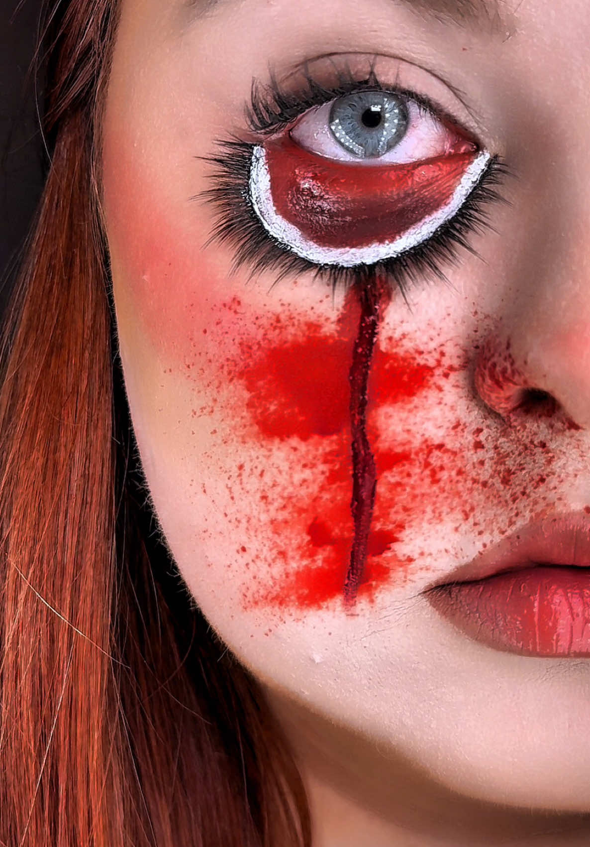Easy Halloween makeup hack👁️🩸 #halloweenmakeup #easyhalloweenmakeup #sfx #eyemakeup #makeup 