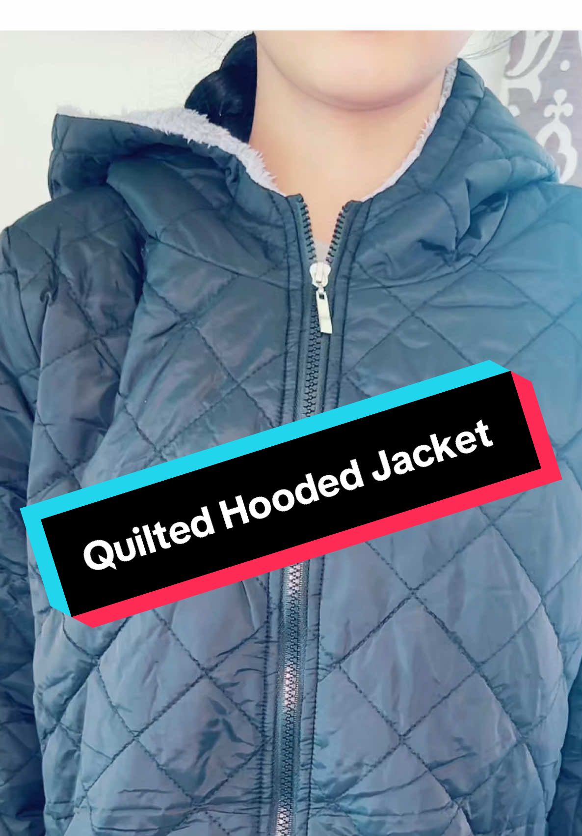 Solid Zipper Quited Hooded Jacket #longsleevejacket #hoodedjacket #womenclothing #womenfashion #winterfashion 