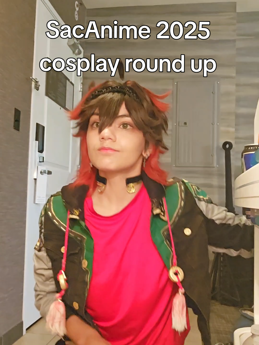 A little cosplay(s) transition for each cosplay from SacAnime Summer 2025! The whole pulling random things from the fridge trend is so funny and perfect for a con weekend full of cosplay be it just yourself or with friends! 6 cosplays in 3 days is not for the weak!  The list 👁👁 Genshin Impact Ga-Ming and Dr.Stone Ukyo for Friday Cookie run chestnut cookie, Kpop Demon Hunters Baby Saja and One Piece Inazuma for Saturday  Demon slayer Tanjiro for Sunday Bow and glasses where made by @Jude the 3D Printing Dude  - - - - - - #sacanime #sacanime2025 #cosplay #cosplayer #sacanimesummer2025 