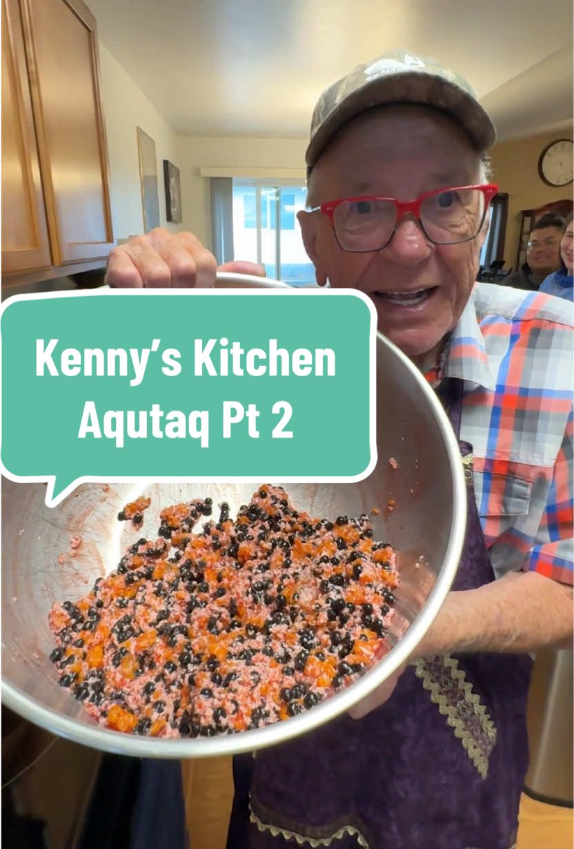 Here’s the final step to making aqutaq, Alaska Native ice cream, thanks to @dendra_chavez_photography Part 2! This was such a rich, cultural experience for me, especially after experiencing some adventures in Alaska, then being able to make this Eskimo ice cream with her was a treat. Next video I’ll taste this and several other traditional foods! #alaska 