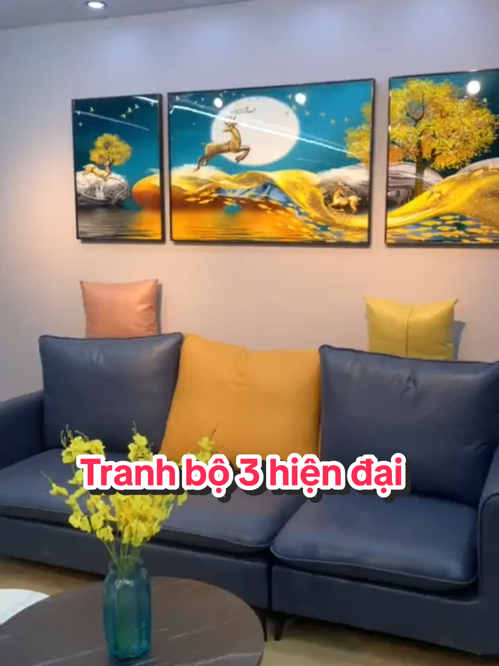 Tranh bộ 3 hiện đại decor trang trí treo tường Treo phòng khách sang trọng #tranh #trangtri #decor 
