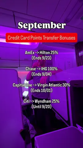 If you don’t know what this means, the credit card is *GIVING YOU FREE POINTS* as a bonus just for transferring them! 📌 Not all transfer bonuses are created equal! For example, the IHG one… looks great, but you’ll probably use less points transferring to Hyatt even without a bonus 📌 Did you know all major transferrable credit card points currencies transfer to Virgin Atlantic? Virgin will randomly drop award availability, so continue to check if you’re looking for a particular day I’ve linked my reel on how to find points deals on Virgin Ask any questions you have below 👇 . . #pointsandmiles #traveltok #travelmore