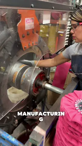 Pink mill treated airway buffing wheels for metal polishing being manufactured #manufacturing #buffing #polisher 