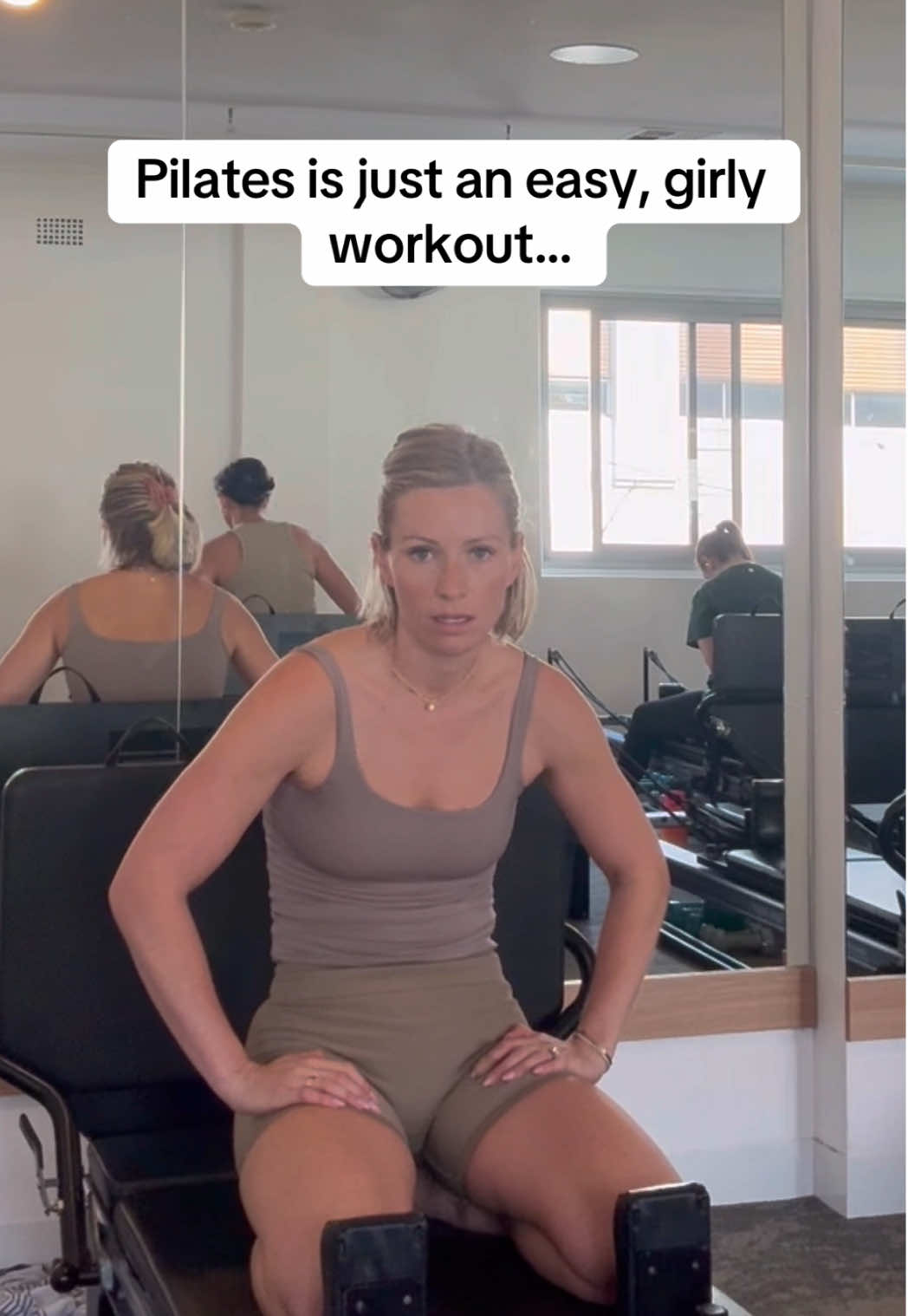 My facials and burning muscles during and post class says otherwise! 😂 do not be fooled by cute Pilates outfits, this is serious business! It is SO fun though and I feel stronger than ever!  I got to Kx crows nest and Kx manly and if you use code mummamic25 when booking at either they will make sure you’re looked after!!  @KXPilates  #pilates#pilatesgirl#pilatesreformer #fit#Fitness 