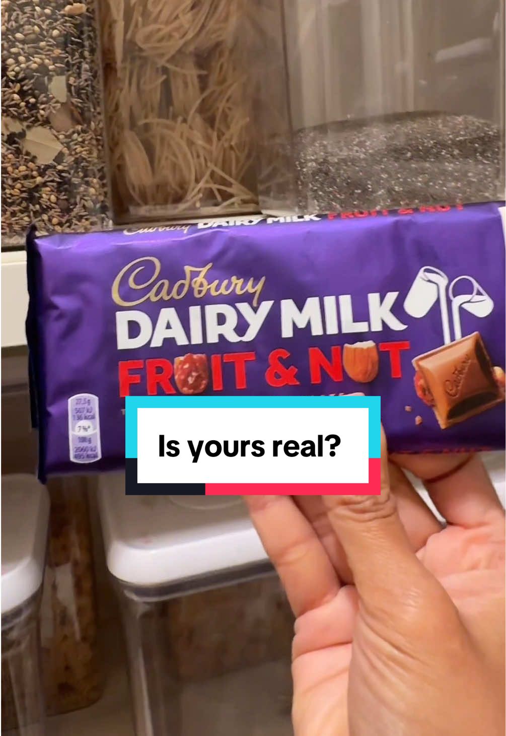 Lemme reach behind the chia seeds and grab my REAL Cadbury Fruit and Nut bar. Where is your stash ? 🍫 #fruitandnut #cadbury #iyky #guyanesetiktok🇬🇾  @Mondelez_international 