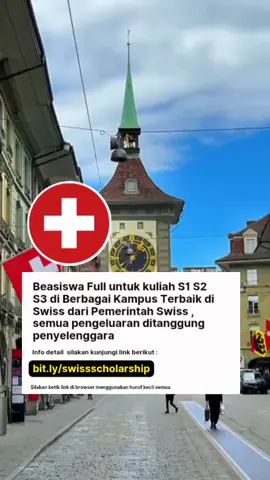 Info detail silakan kunjungi link berikut ini : bit.ly/swissscholarship Silakan ketik link di browser menggunakan huruf kecil semua #fyp #beasiswa #beasiswaluarnegeri 