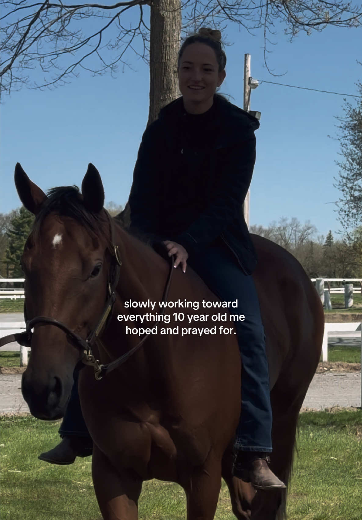 Not fully there yet but I’m am damn proud of what I’ve accomplished so far. Younger me wouldn’t believe it. 🥹 #fyp #pony #horseracing #thoroughbred #horsesoftiktok 