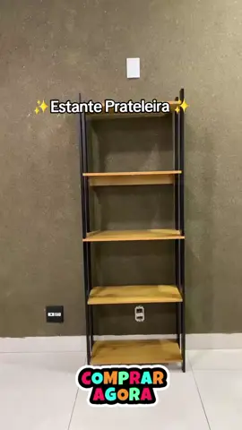 Estante Organizador Livreiro Estilo Industrial Madeira MDP Prateleira p/ Livros! Link nos comentários! #prateleira #estante #shopee #dicadodia #paracasa 