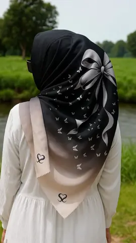 #hijab motif pita kupu-kupu #hijab tren #fyp 