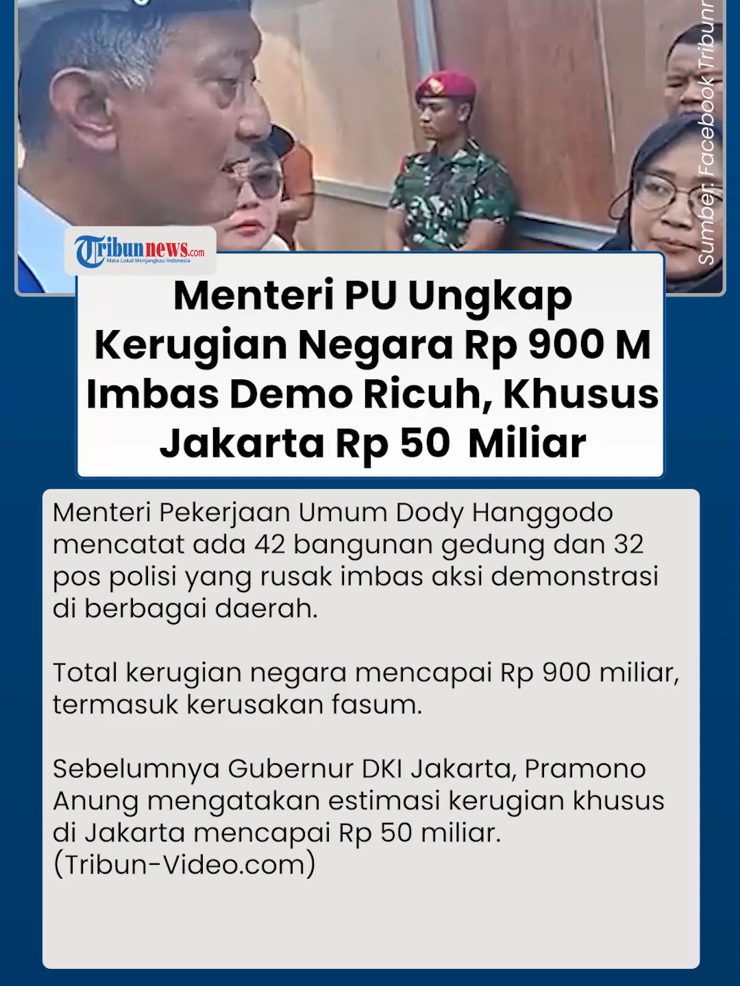 Kerugian Negara Capai Rp 900 M Akibat Demo Ricuh, Khusus Jakarta Butuh Anggaran Rp 50 M #negara #anggaran #beritaterkini #tiktokberita