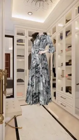 Long Dress Vintage Wanita Motif Retro #Au4  #masukbrandafyp  #fypageシ #fypppppppppppppp 