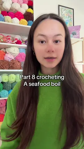 Crocheting a seafood boil part 8 🥚 #crochettiktok #amigurumi #seafoodboil #eggs 