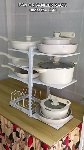 PAN ORGANIZER RACK! #potrack #panorganizer #kitchenrack #kitchenstorage #underthesink 