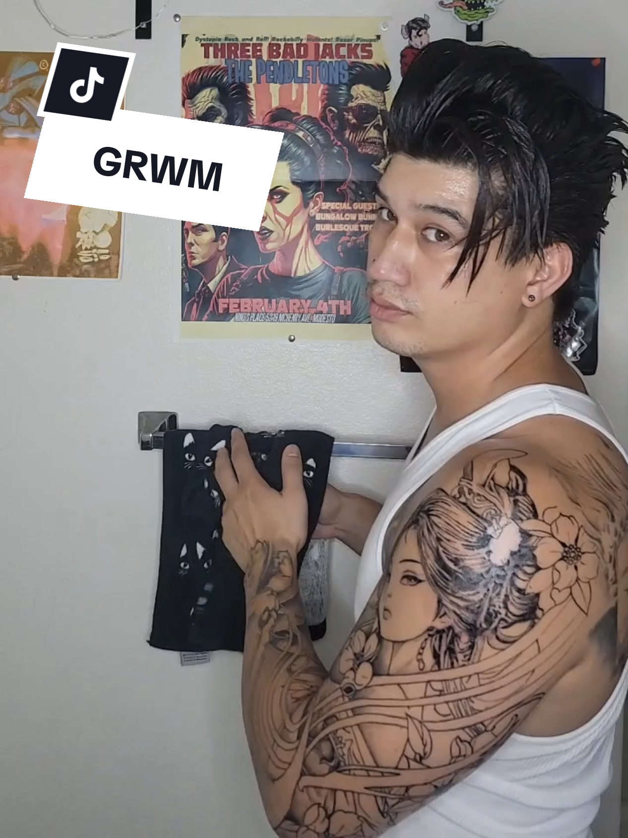 Sleeve is almost done 😁 #leftcoastlester #fyp #hair #oldies #grwm 