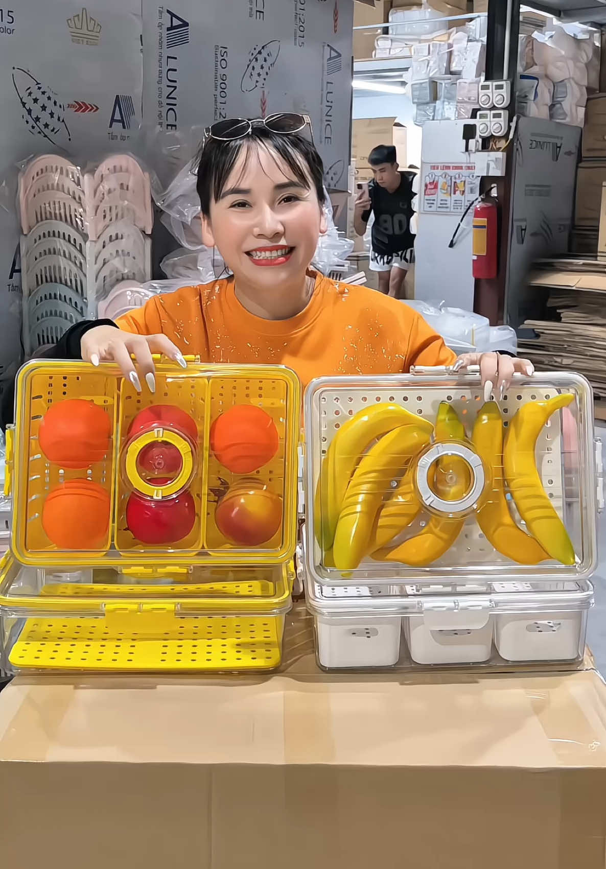 Hộp đựng thực phẩm chia ngăn tiện lợi để trong tủ lạnh các bác ơii#hopdungthucpham 