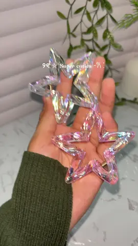 Jedai bintang pink & transparan #jedaibintang #jedai #jedairambut #jepitanrambut 