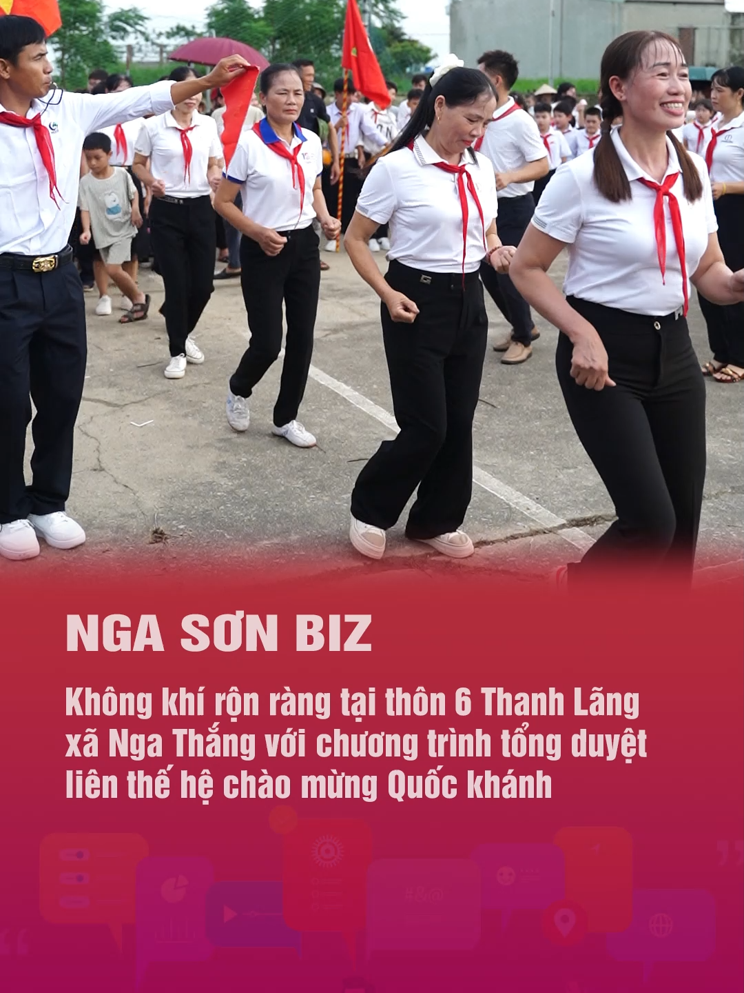 🎉 Chiều 2/9 tại thôn 6 Thanh Lãng xã Nga Thắng đã diễn ra chương trình tổng duyệt liên thế hệ mừng 80 năm Cách mạng tháng Tám và Quốc khánh 2/9   🇻🇳 Không khí sôi động với nhịp trống, điều lệnh, múa hát và nhiều tiết mục ca ngợi quê hương đất nước