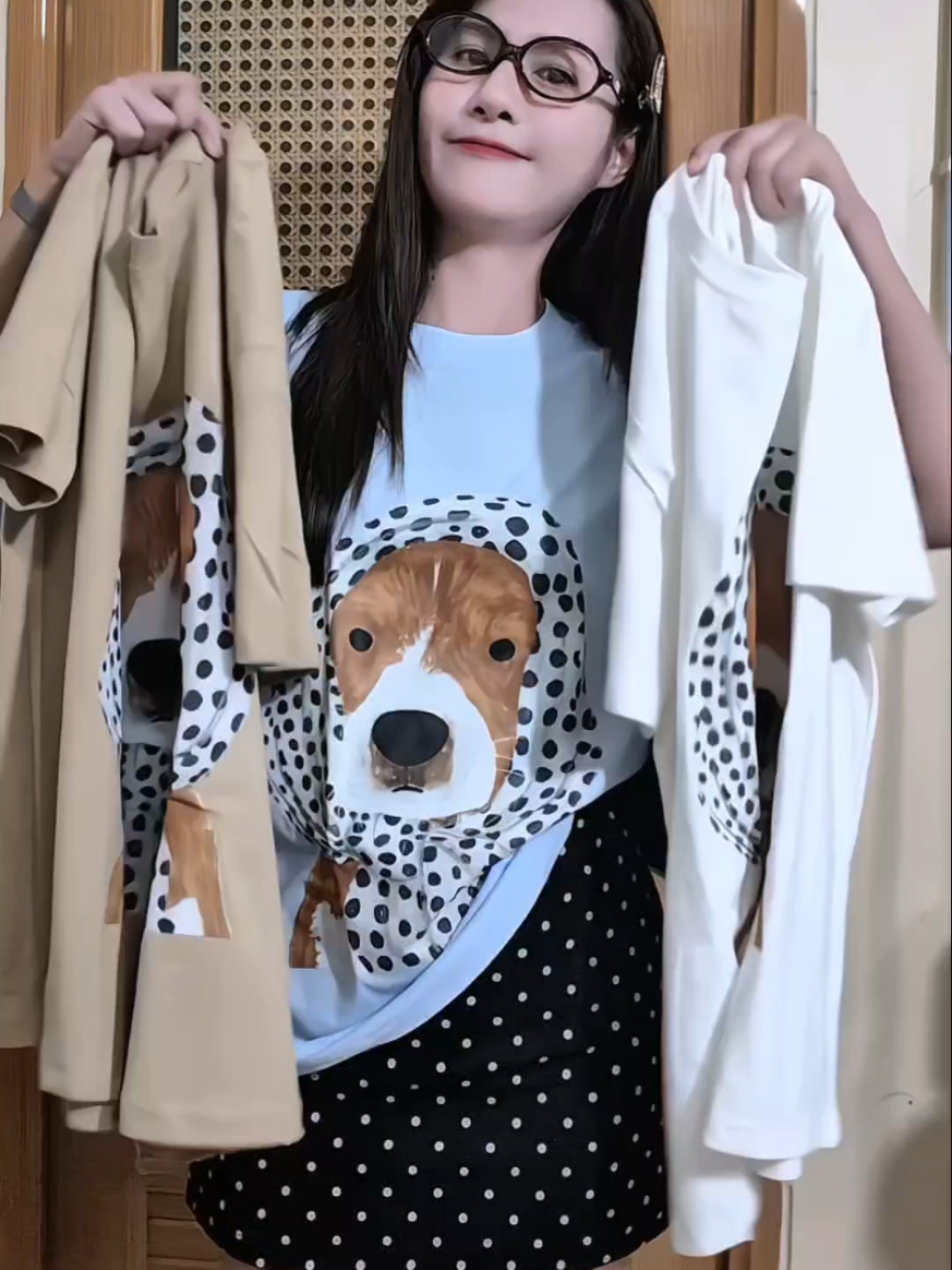 เสื้อยืดลายน้อง🐕 #เสื้อยืดลายน้องหมา  #เสื้อยืดโอเวอร์ไซต์  #เสื้อยืดผ้าคอตตอน 