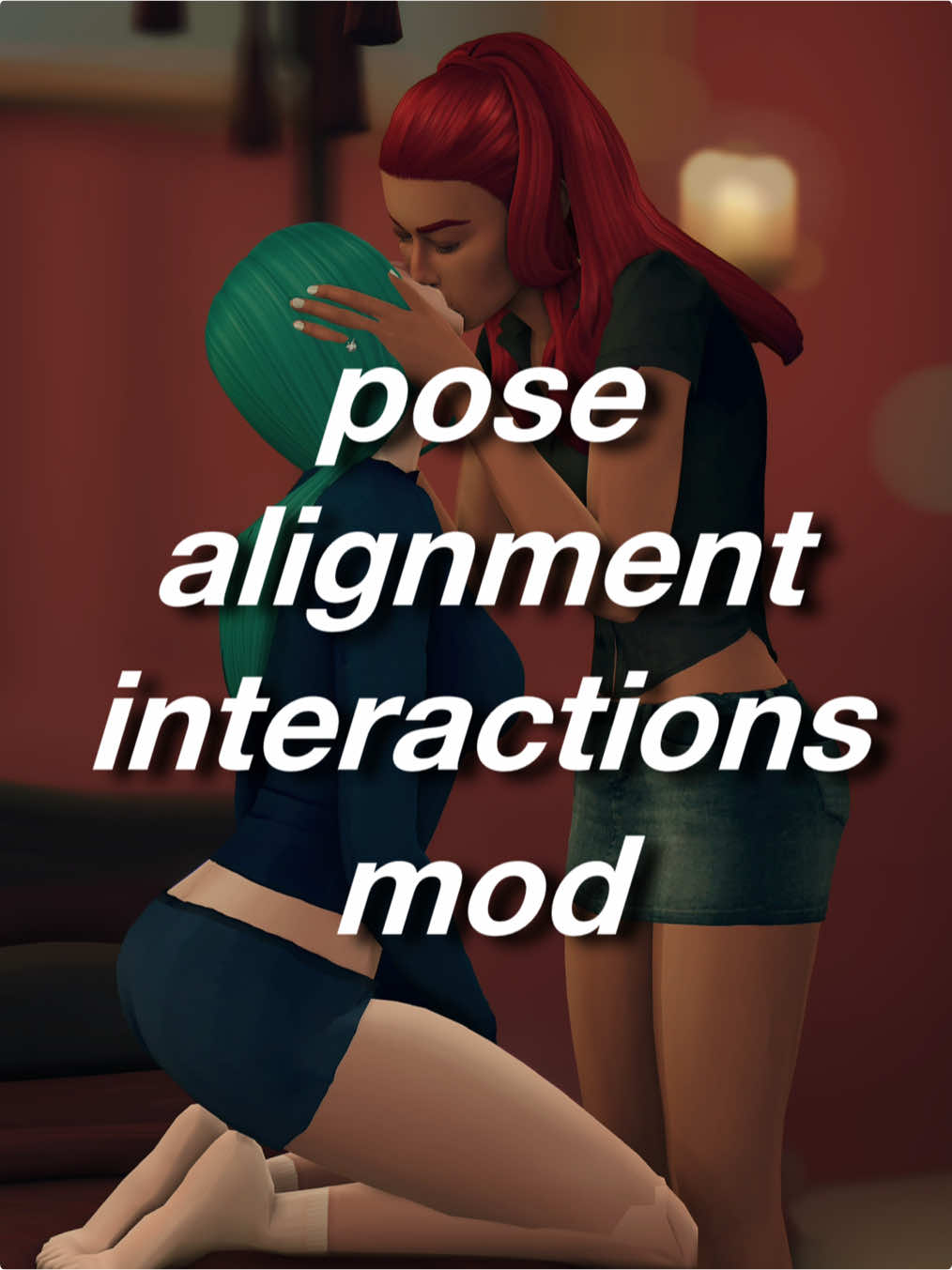 a Sims 4 mod to make posing your Sims for screenshots easier! 📸 pose alignment interactions mod by john baccarat on mod the sims || #TheSims4 #Sims4Mods #solitasims 