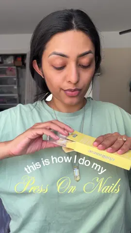 this is how i do my press on nails 💅🏽 bougie butter from @Shop Chillhouse 💛 #browngirltiktok #browntiktok #pressonnails #fyp #southasiantiktok 