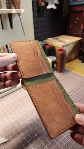 I really like making wallets.  #wallets #wallettok #leathercraft #leather #madeintheusa 