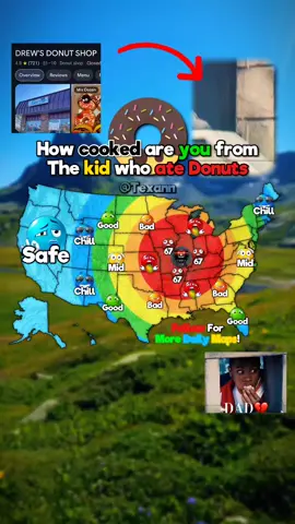 How Cooked are you from the kid who ate Donuts U.S Map ☠️☠️ || #fyp #map #mapping #geography #texann 