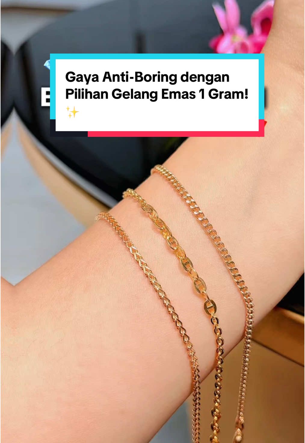 Lihat deh! Keren kan stacking dengan gelang emas 1 graman ini!  Modelnya bervariasi lho! Dan pastinya…harganya terjangkau! ✨ Check out sekarang sebelum kehabisan! 💫 #semarnusantara #gelangemas #bracelets #fyp #foryoupage