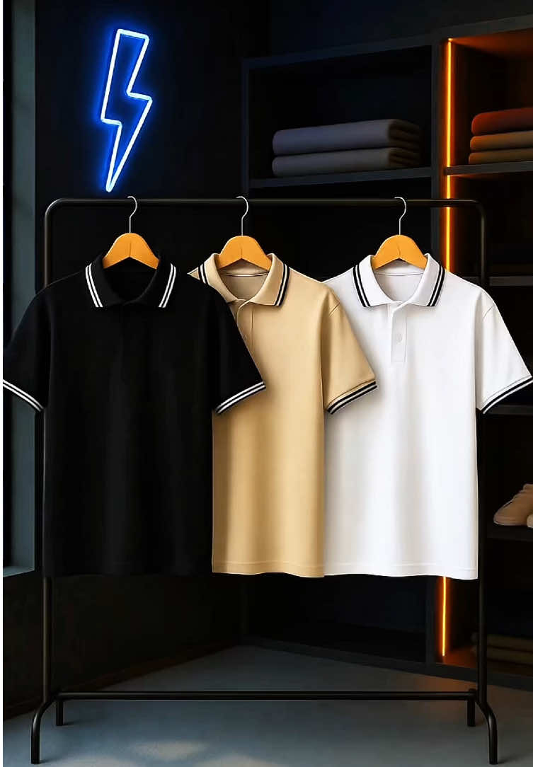 Paket 3Pcs Kaos Polosking Polo Kerah List Hitam/Putih Seragam #kaos #kaospolo #polokerah #kaospolos #gajiansale 