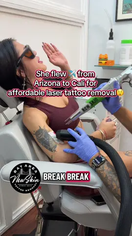 My lovely patient flew ✈️ from Arizona to California 😲 to take advantage of our super affordable laser tattoo removal services. She treated 4 tattoos this visit and will return in 8-12 weeks for another treatment. I’m very grateful she chose me to be her treatment nurse.🥹♥️Nurse Cynthia #lasertattooremoval #tattooregret #tattoos #tattooremoval #fyp 