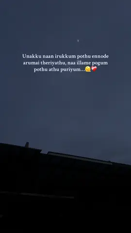 Irukkum pothu athode value theriyathu, illame pogum pothu thaan athigam puriyum🥲❤️‍🩹 #fyp #viral #xyzabc #tamil #quotes 