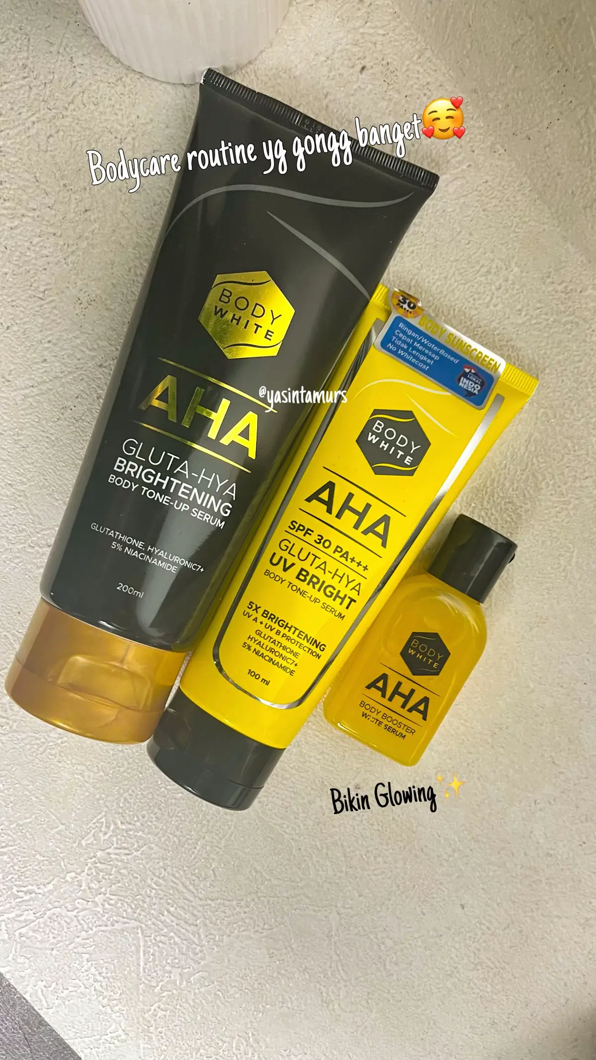 Bodycare routine yang gooonggg banget 😍✨  @Body White Official ✨  #Bodywhite #brightskin #bodyserum #bodytoneup #bodySPF
