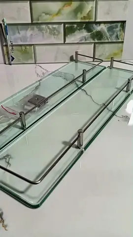 Kệ kính đa năng , lắp đặt lên tường, kt ngang 12x50cm mẫu kệ 1 rào 4 trụ inox, kệ 10li,vó pát cài đi kèm  #suachuanhacua  #thietbivesinh  #guong 