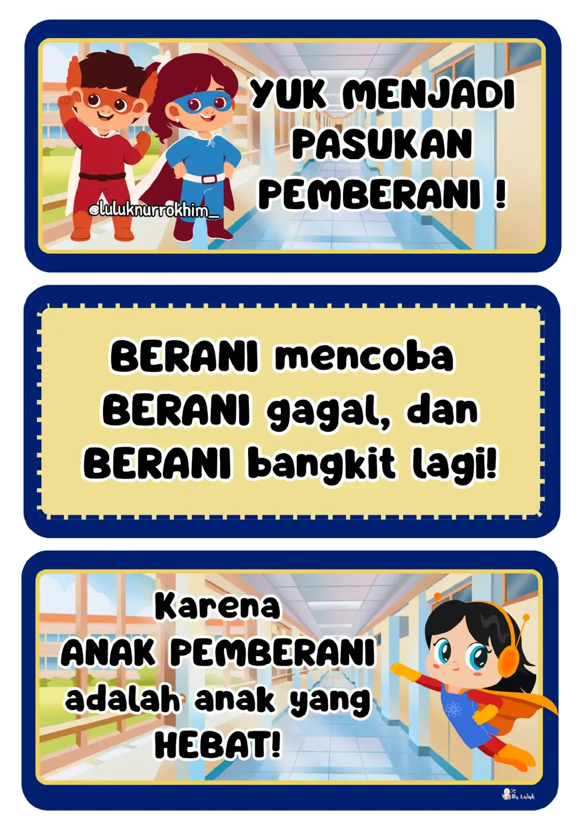 🌟 “Karena anak pemberani adalah anak yang hebat! 💪 Yuk tumbuhkan semangat berani di rumah & sekolah 🤗✨ #serunyabelajar #posteranakpemberani #dekorasikelas #dekorasiruangbelajar #anakhebat 